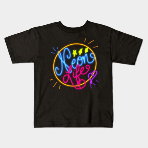 Neon Life Kids T-Shirt by Impossible Things for You